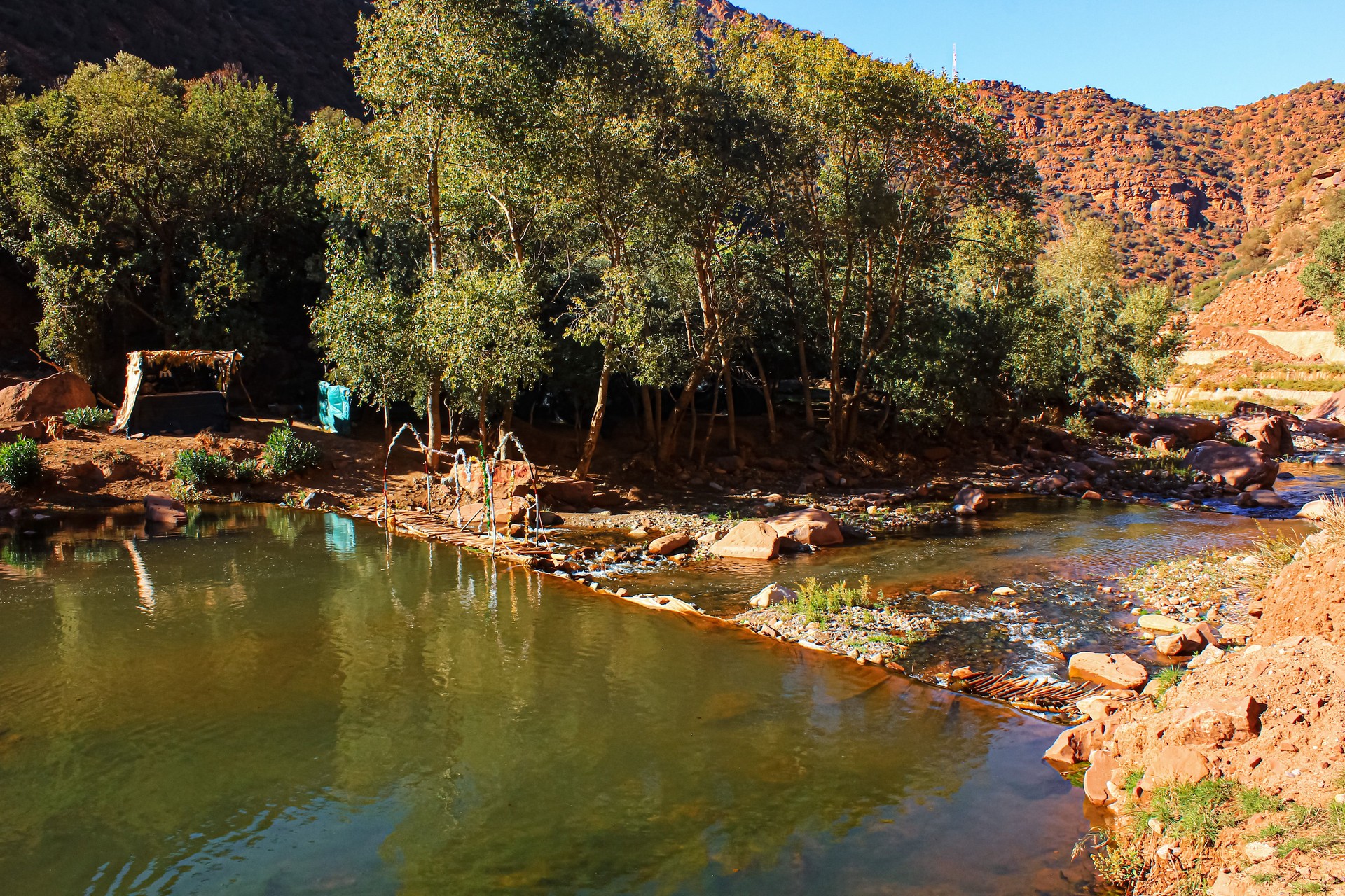Nature verdoyante Oued El Zat, Tighdouine, Marrakech, Maroc